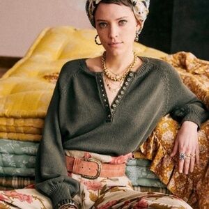 Sezane Leontine Jumper Sweater Rare Limited Edition Khaki Sézane Knitwear